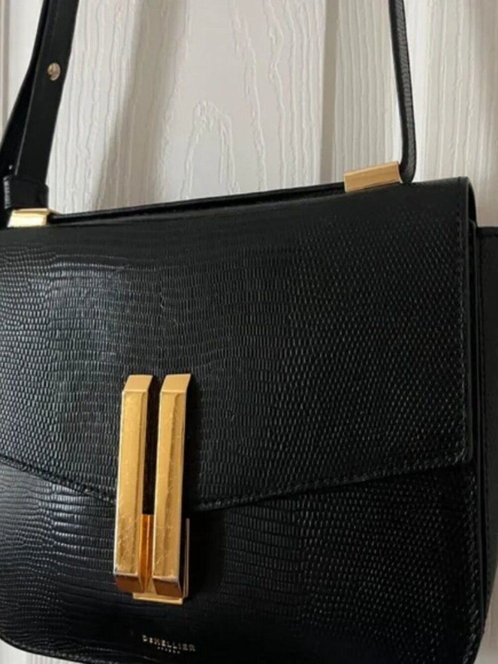 Demellier Vancouver crossbody bag (Authentic Croc) (black) - Picture 7 of 9